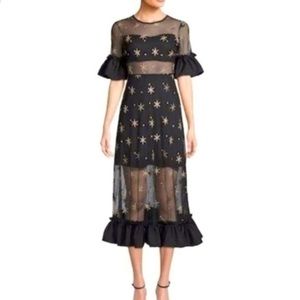 Haute Rogue MAXI Black sheer cutout dress - NWT​​​​​​​​​​​​​